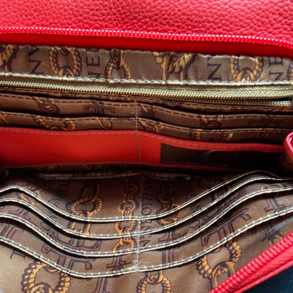 Tignanello Red Pebbled Leather Crossbody Purse Handbag. - Picture 9 of 13